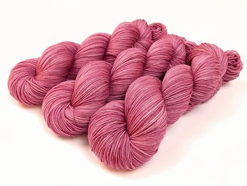 Hand Dyed Yarn, Sock Fingering Weight 4 Ply Superwash Merino Wool - Sorbet - Tonal Berry Knitting Yarn, Indie Dyer Mauve, Rose Pink Yarn