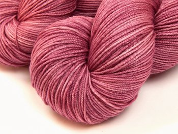 Hand Dyed Yarn, Sock Fingering Weight 4 Ply Superwash Merino Wool - Sorbet - Tonal Berry Knitting Yarn, Indie Dyer Mauve, Rose Pink Yarn