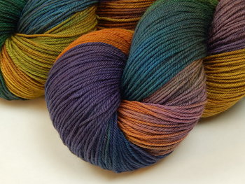 Hand Dyed Yarn, Fingering Sock Weight 4 Ply Superwash Merino Wool - Potluck Rainbow - Indie Dyer Colorful OOAK Knitting Yarn 