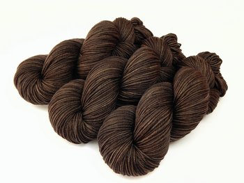 Hand Dyed Yarn, DK Weight Superwash Merino Wool - Bark Tonal - Indie Dyed Yarn, Chocolate Brown Knitting Yarn, Semi Solid Crochet Yarn