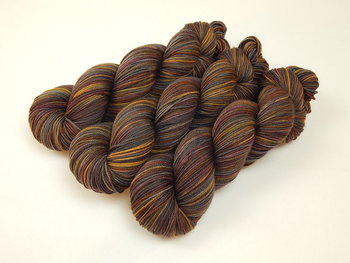 RESERVED for Neva - Hand Dyed Yarn, Sport Weight Superwash Merino Wool - Agate - Indie Dyed Grey Gray Brown Gold Knitting Yarn, Earthy Colors, 3 Skeins