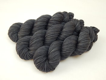 Hand Dyed Yarn, Sport Weight Superwash Merino Wool - Slate Grey Tonal - Charcoal Indie Dyer Knitting Yarn, Gray Semi Solid Heavier Sock Yarn