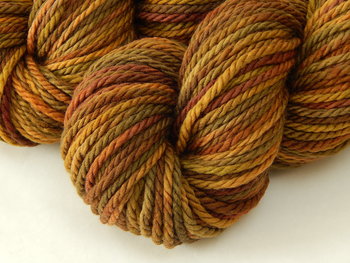 Bulky Weight Hand Dyed Yarn, 100% Superwash Merino Wool - Antique Brass - Soft Thick Knitting Yarn, Earthy Gold Olive Brown Chunky Yarn