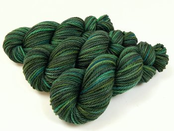 Hand Dyed Yarn, Bulky Weight 100% Superwash Merino Wool - Forest Multi - Green Multicolor Chunky Knitting Yarn
