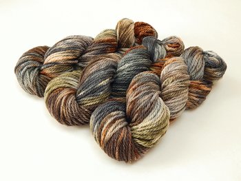 Hand Dyed Yarn, Bulky Weight 100% Superwash Merino Wool - Potluck Greys & Browns - Indie Dyer One of a Kind Thick Chunky Knitting Yarn