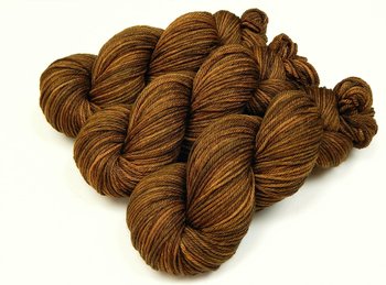 Hand Dyed Yarn, Worsted Weight Superwash 100% Merino Wool - Hazelnut - Tonal Brown Yarn, Indie Dyer Handdyed Knitting Yarn