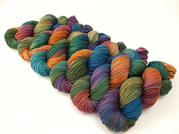 Worsted Weight Hand Dyed Yarn, 100% Superwash Merino Wool - Potluck Rainbow - Indie Dyer OOAK Knitting Crochet Yarn, Deep Rich Vibrant Colors