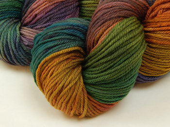 Worsted Weight Hand Dyed Yarn, 100% Superwash Merino Wool - Potluck Rainbow - Indie Dyer OOAK Knitting Crochet Yarn, Earthy Vibrant Colors