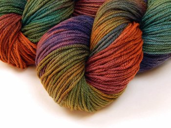 Worsted Weight Hand Dyed Yarn, 100% Superwash Merino Wool - Potluck Rainbow - Indie Dyer OOAK Knitting Crochet Yarn, Earthy Vibrant Colors